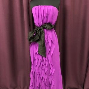 Vera Wang Ruffle Purple Dress